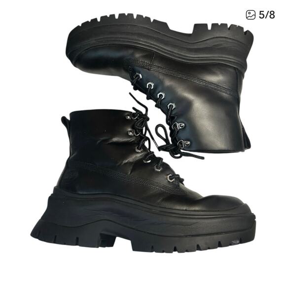 Timberland Roxie Lane Mid Lace Women's Boot - Black Full Grain - Size: 8.5 - Picture 3 of 7